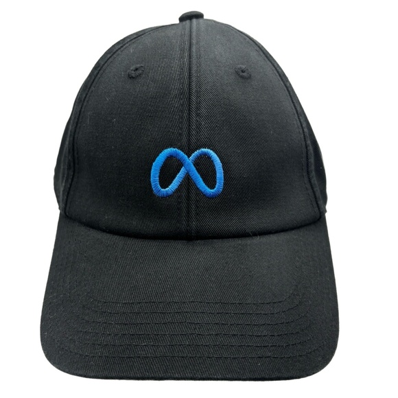 Black Baseball Cap Meta Infinity Logo Pacific Headwear Adjustable OSFM - Picture 2 of 7
